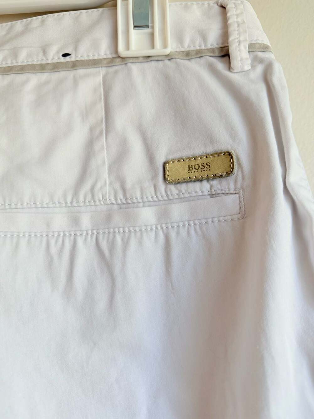 BOSS Hugo Boss Men's White Stretch Chino Shorts Size 34 - Picture 3 of 6